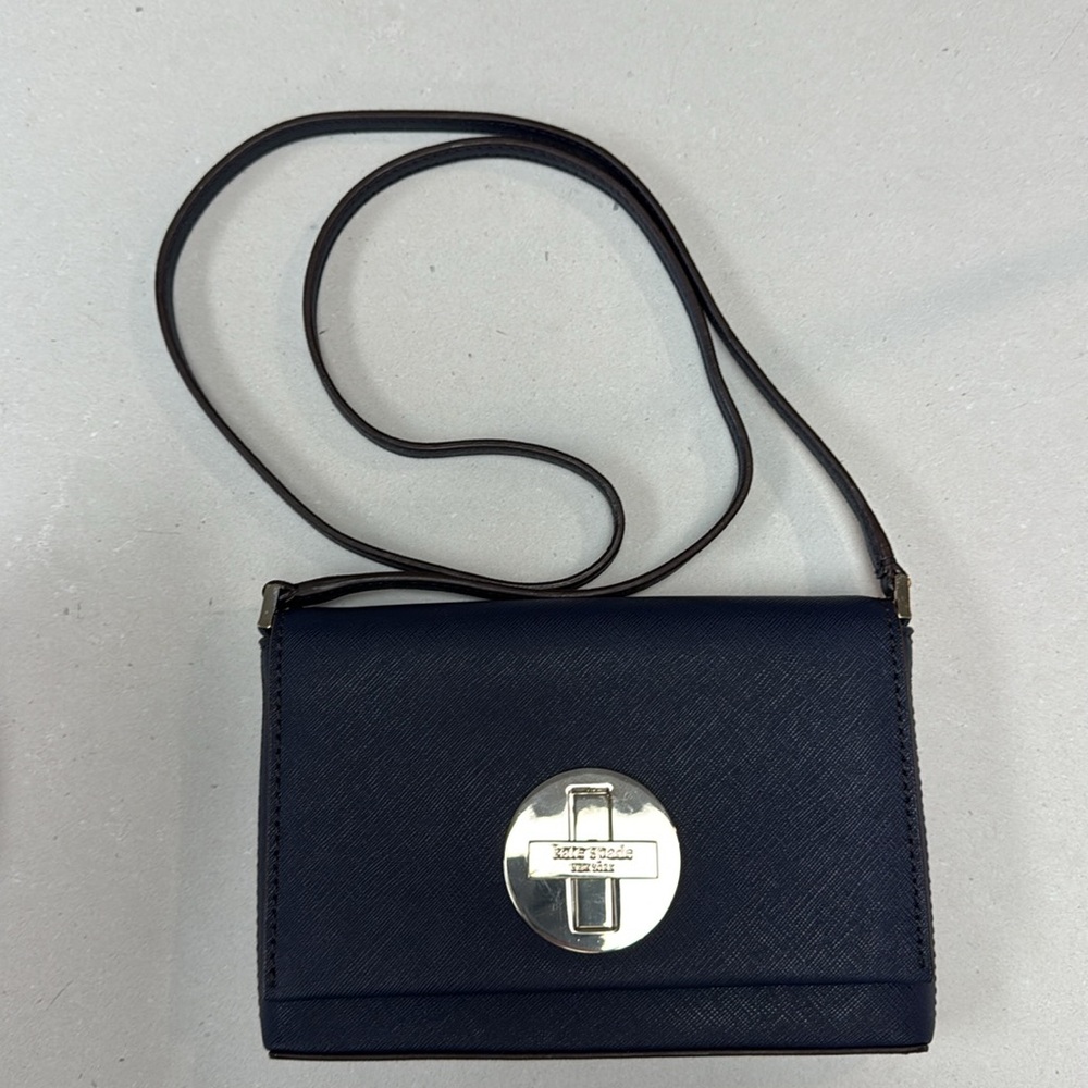 KATE SPADE ♠️ Clutch Crossbody Navy with Gold Hardware bag